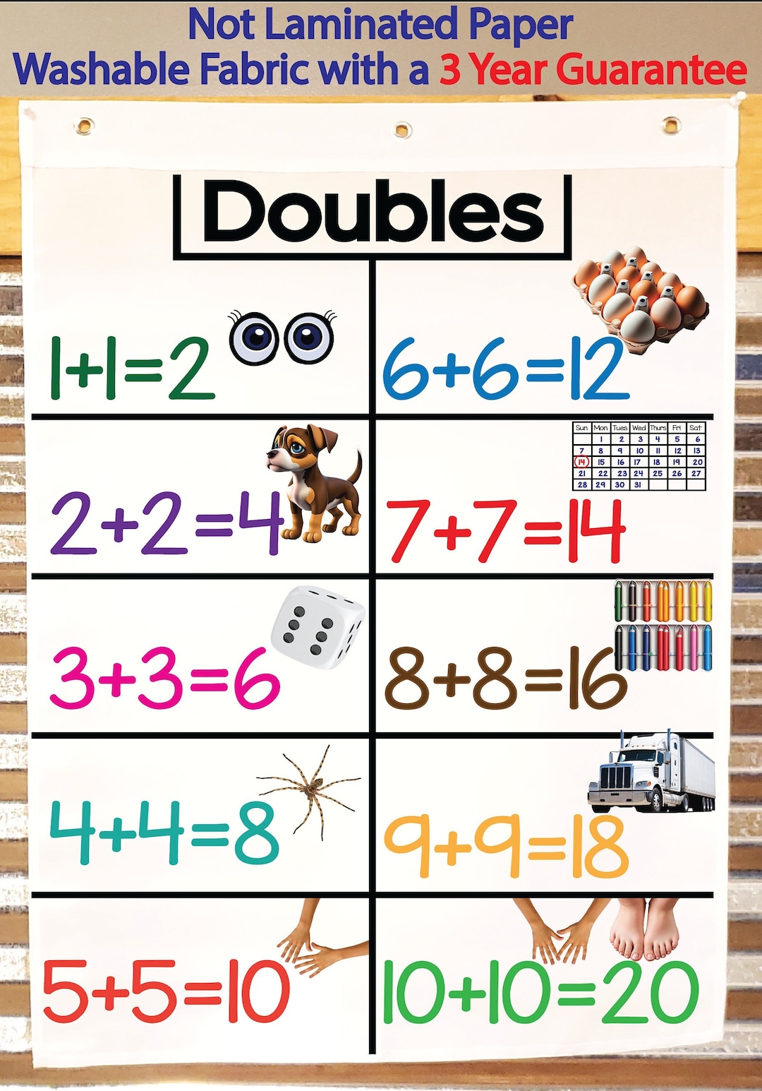 Doubles Anchor Chart Printed on FABRIC Anchor Charts Are Flag Material