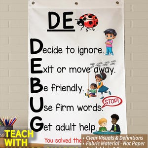 DE-BUG Anchor Chart: Washable Classroom Poster on Fabric