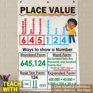 Place Value Printed on FABRIC! Durable Flag Material with grommets. FOLDABLE, WASHABLE*3 Year product guarantee*