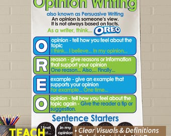 Opinion Writing Anchor Chart: Fabric Classroom Decor