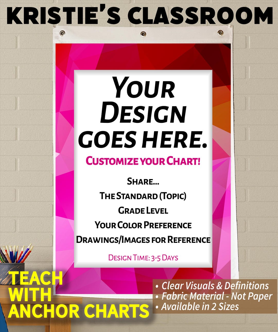 Custom Fabric Anchor Chart: Foldable, Washable Classroom Decor - Etsy