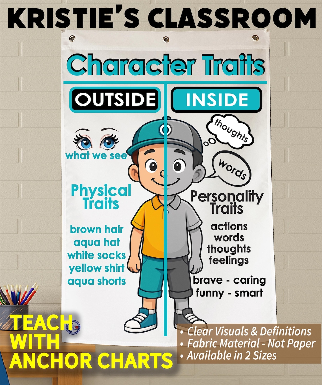 Character Traits Anchor Chart: Durable Fabric Classroom Decor - Etsy