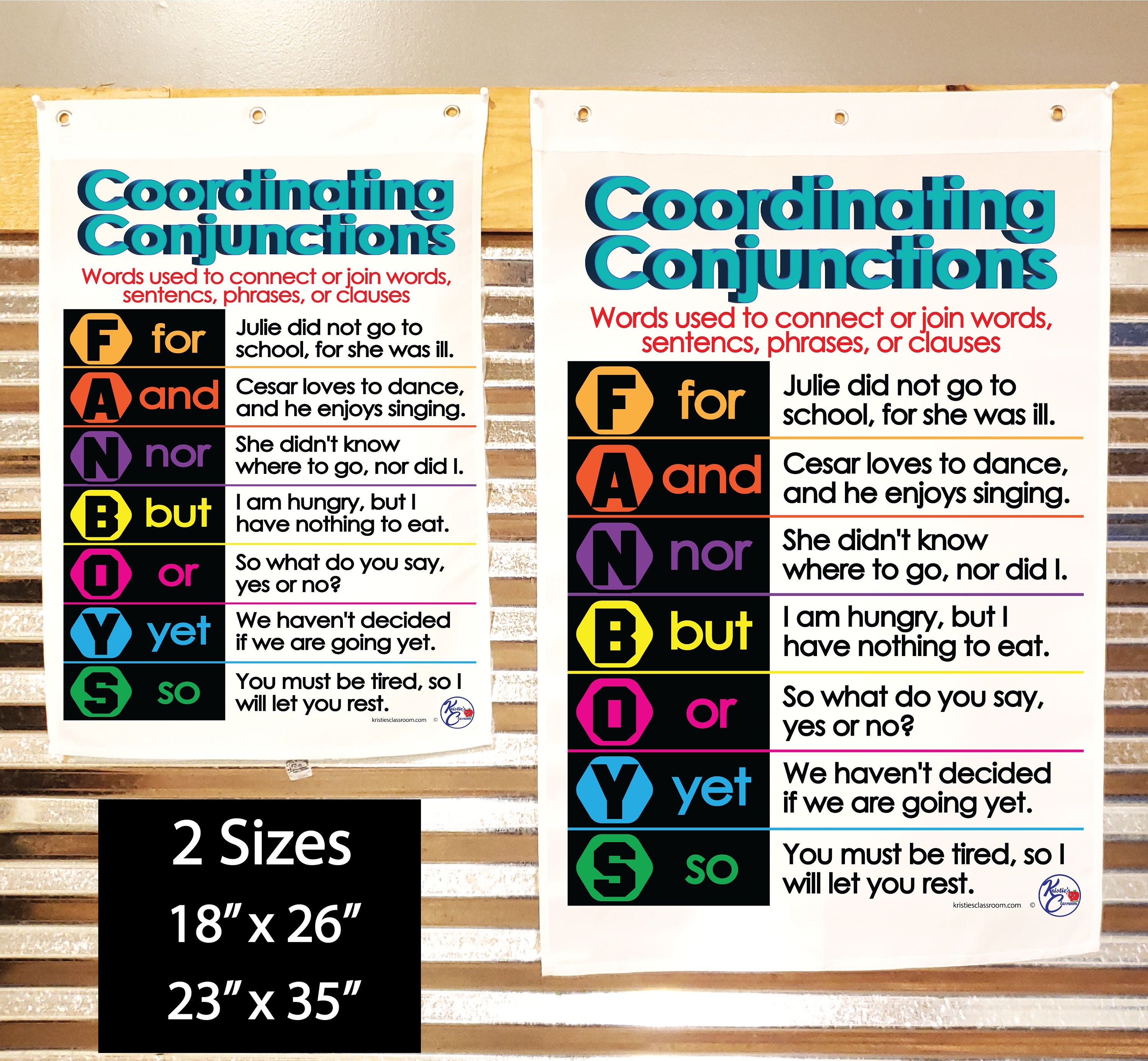 Conjunctions Anchor Charts 2 Nos. Types of (Instant Download) 