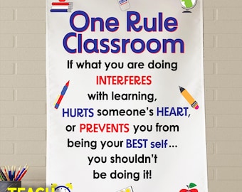 Plansza do zajęć w klasie One Rule: trwały plakat z tkaniny z przelotkami