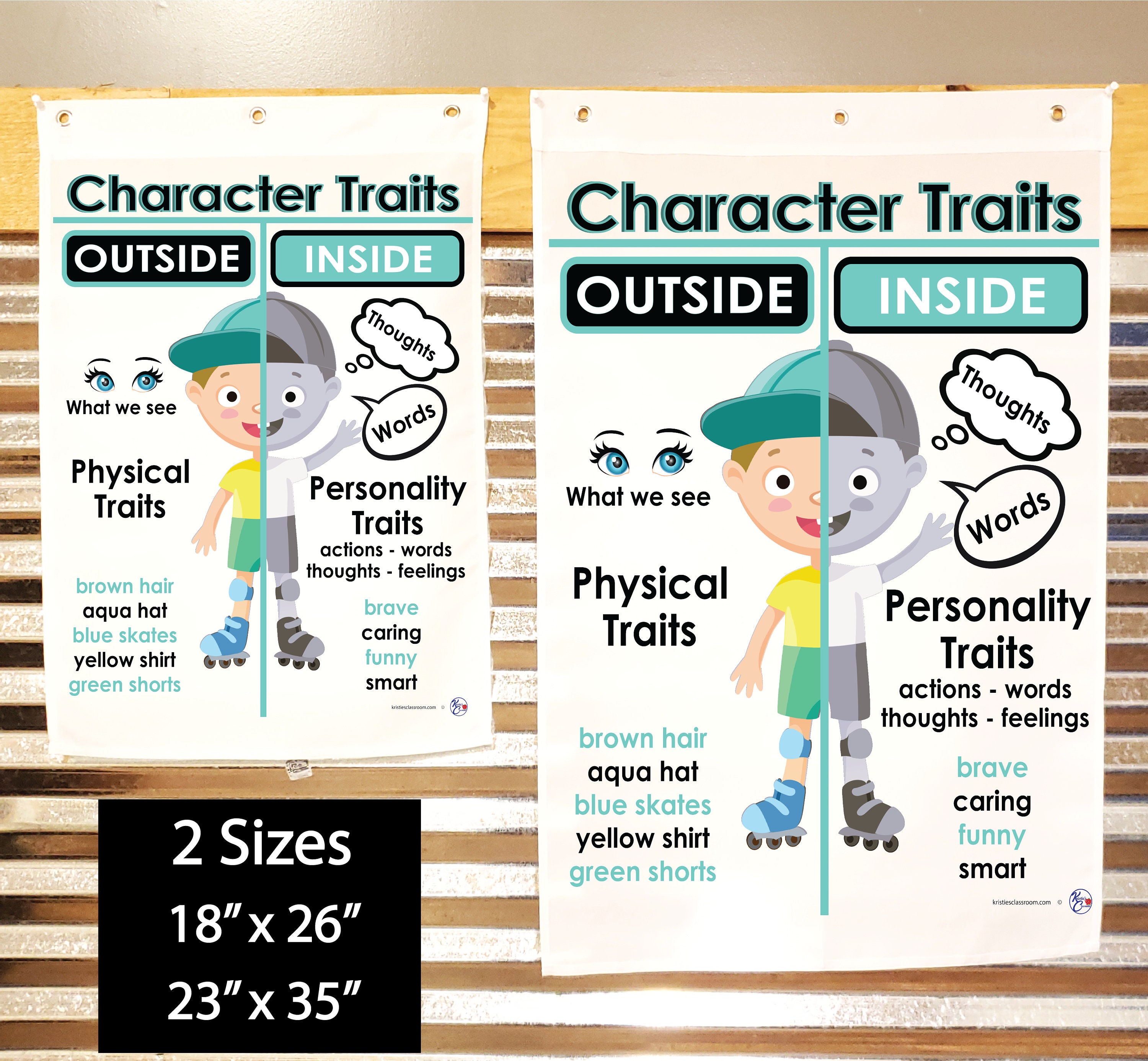 Character Traits Anchor Chart Printed on FABRIC Anchor Charts Are