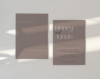 Moody Modern Wedding Invitation, Modern Invite, Moody Wedding, Elegant Wedding Invitation, Template, Instant Download