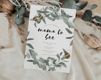 Bee Baby Shower Invitation - Mama To Bee Invitation - Mommy To Bee Party - Summer Baby Shower Invitation Printable Template