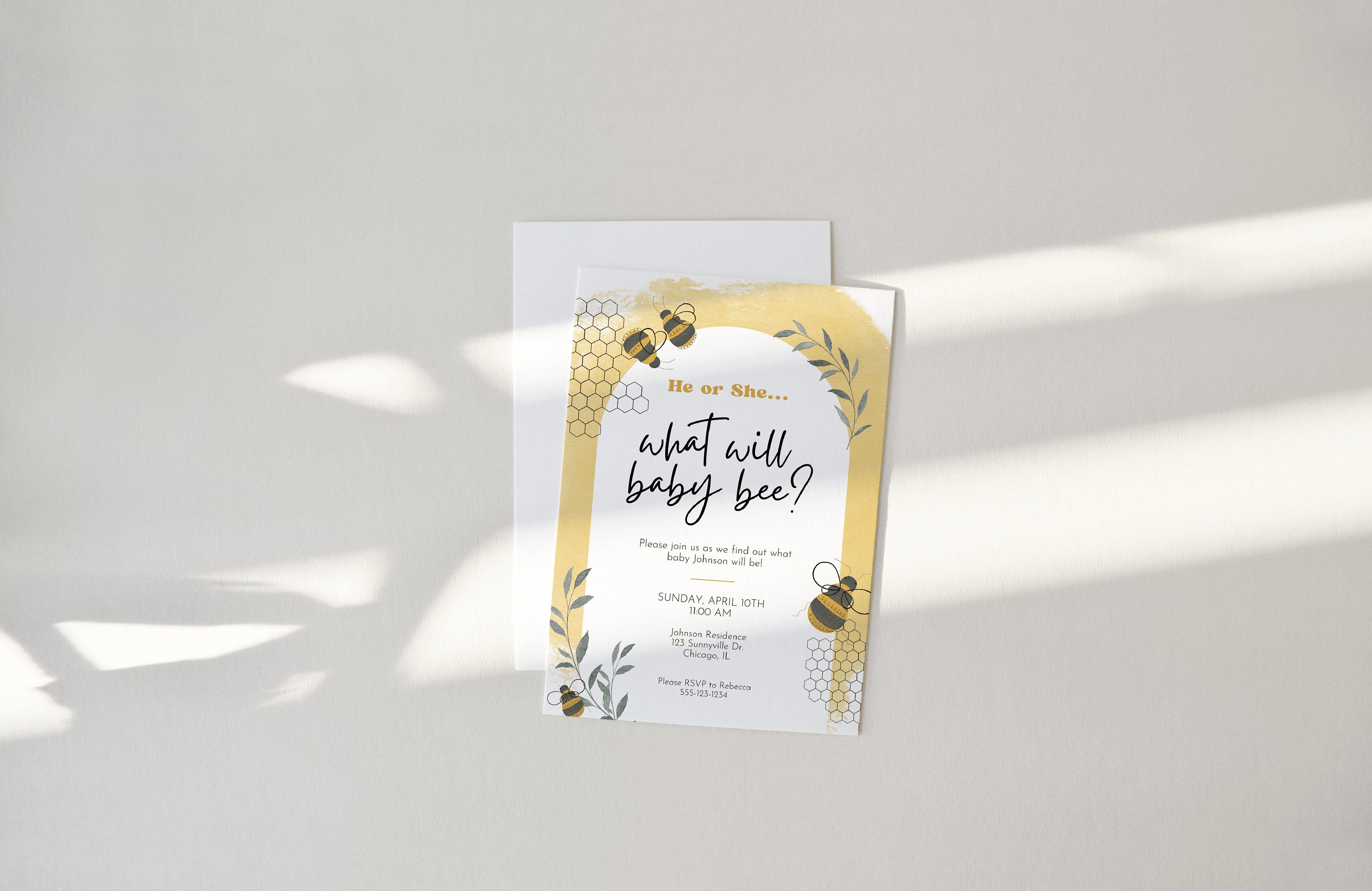 Gender Reveal Invitation, What Will Baby Bee Invitation, He or She ...