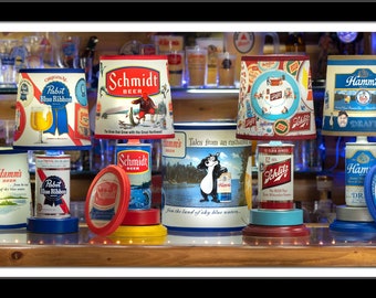 Made-to-Order Beer Can Lamp, Vintage, request your brand!
