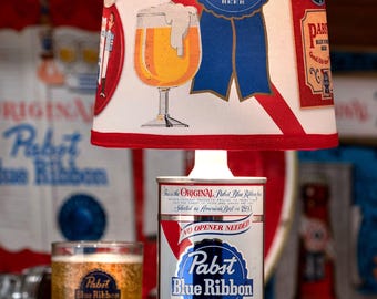 Pabst Blue Ribbon Vintage Beer Can Fantasy Lamp