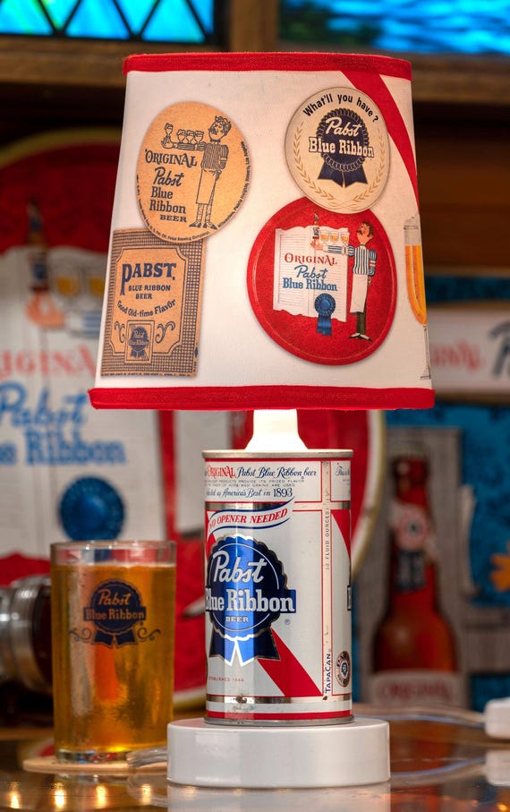 Pabst Blue Ribbon Vintage Beer Can Fantasy Lamp - Etsy