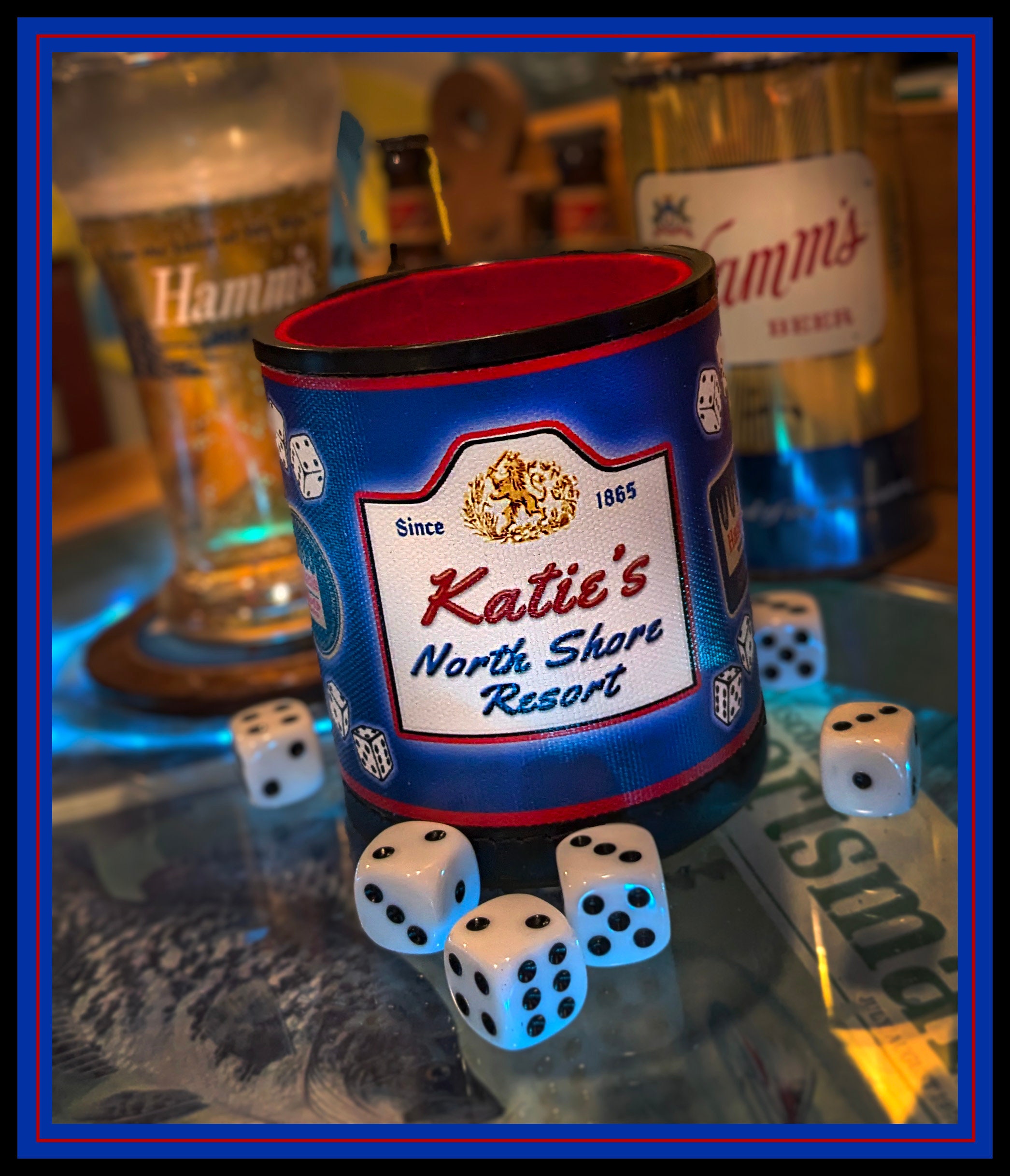 Hamm's Beer "Personalized" Bar Dice Cups!