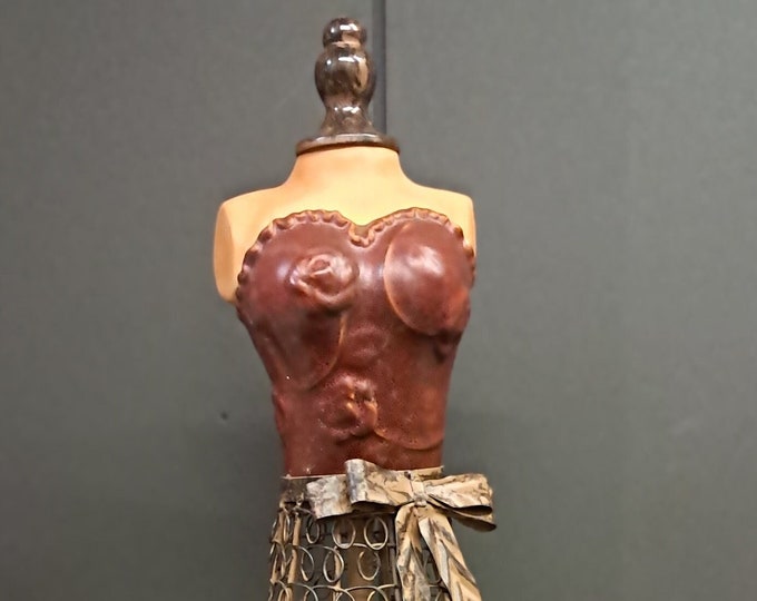 Evening Dress Model Decoration , Iron Container Modern Art Ornament Cabinet , Desk, or Garden  Decor
