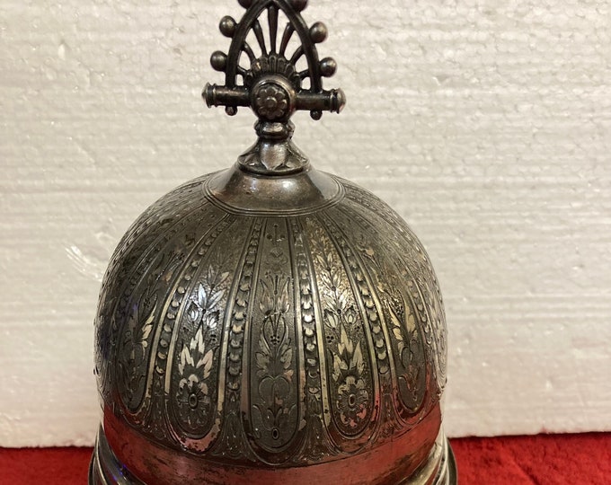 Antique Silver-Plated Butter Dish: James W. Tufts Floral Domed Lid