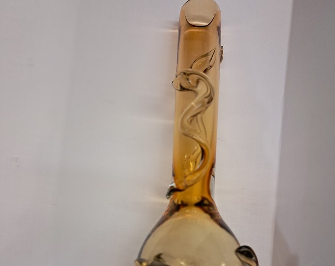 Iridescent Art Nouveau Hand Blown Glass Snake Vase