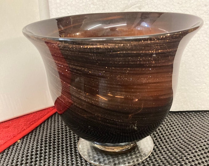 Vintage Murano Hand Blown Aventurine Vase