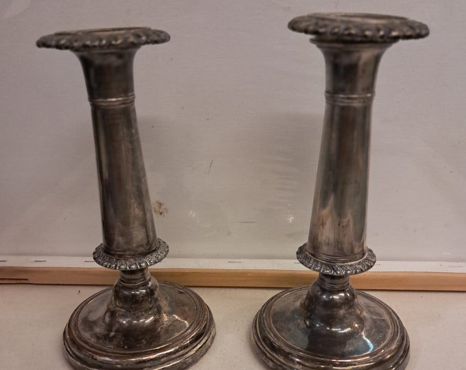 Vintage Silver Plate Set Of 8"  Candle Holders