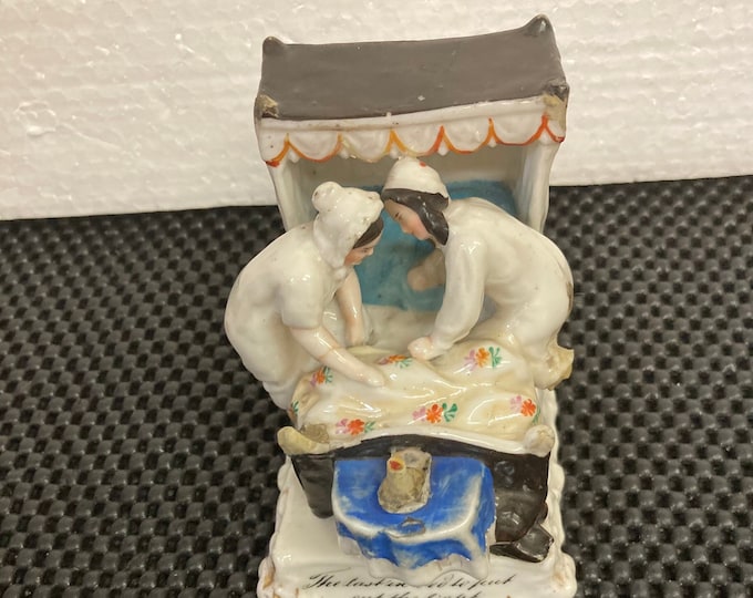 Conta Boehme ,19tg century Victorian German Porcelain Figurine .Man & woman Climbing in Bed