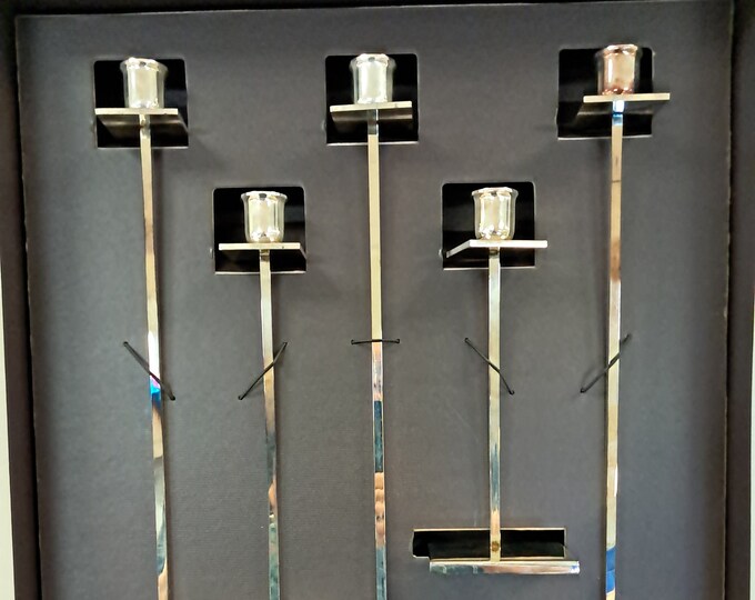 Vera Wang set of  5 Steel Candleholders
