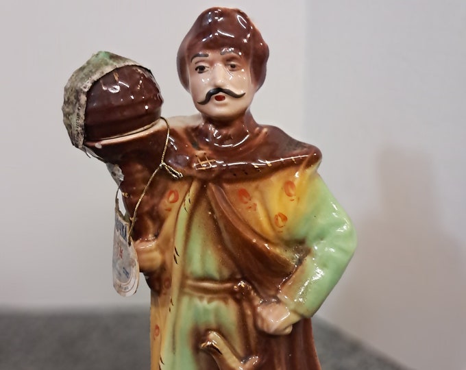 Three Vintage Porcelain Bottles Decanters Figurine Ukrainian Vodka Souvenirs Porcelain