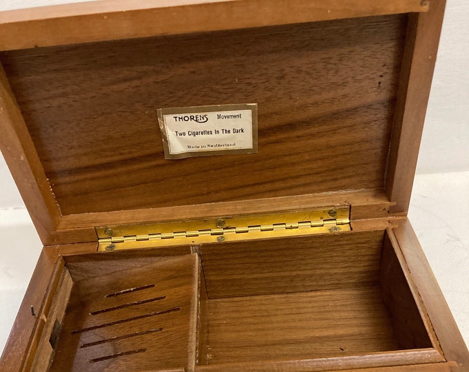 Collectible Thorens Oak Music Box, “Two Cigarettes in The Dark”
