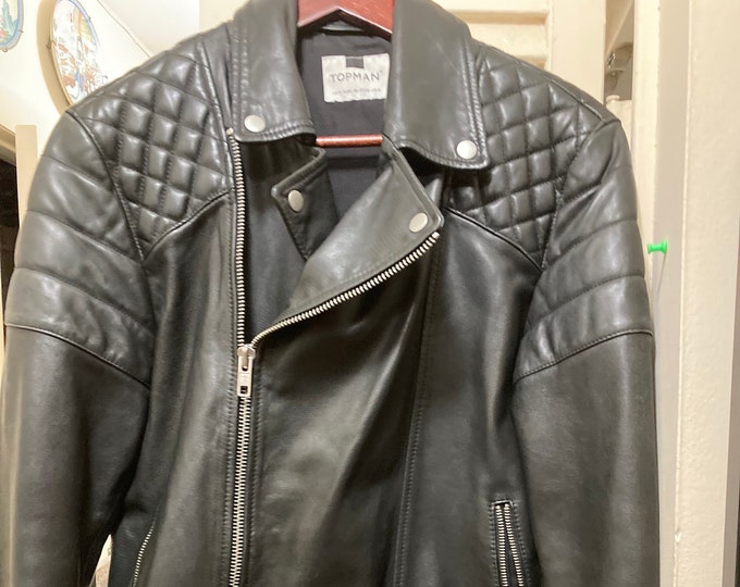 Topman Biker Leather Motorcycle  Jacket for Men