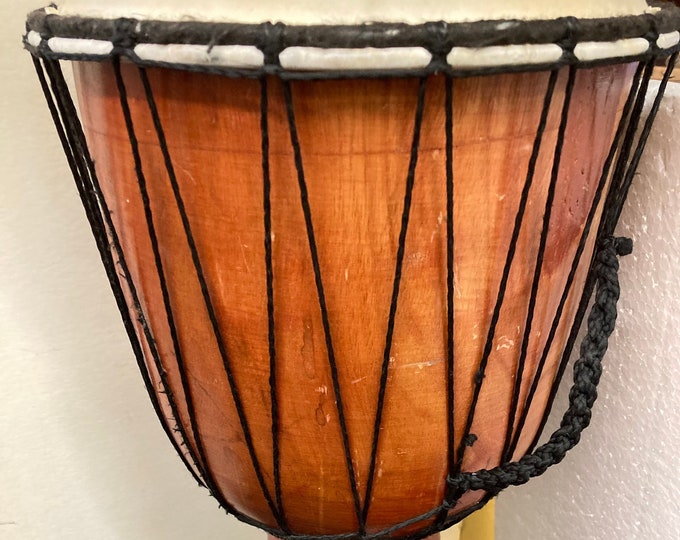 Djembe Drum, AKLOT African Drum Hand-Carved Mahogany Goatskin Drumhead for Adults Beginners
