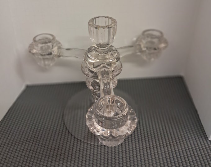 Cambridge Glass Low Candle stick with Cambridge Arms Epergne