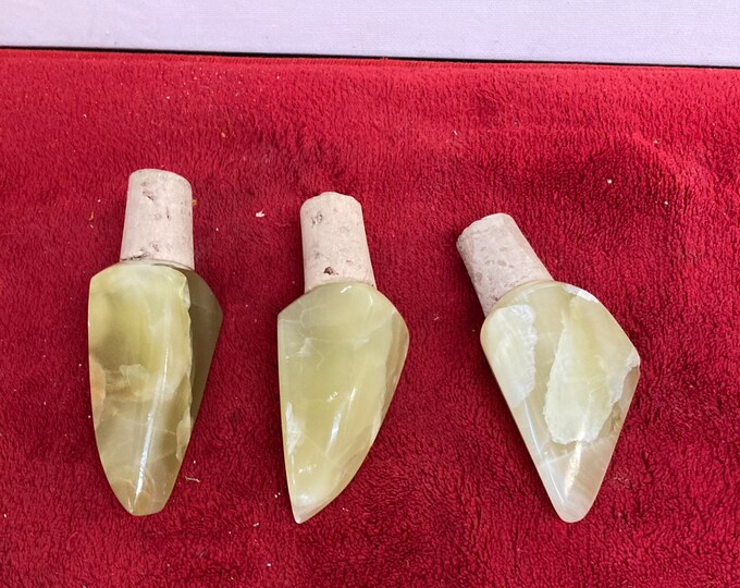 3   Polished Calsite Freeform Bottle Stopper