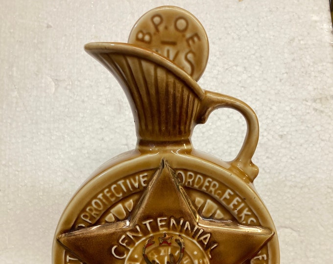 Vintage Jim Beam BPOE Elks, Centennial 1968 Empty Decanter