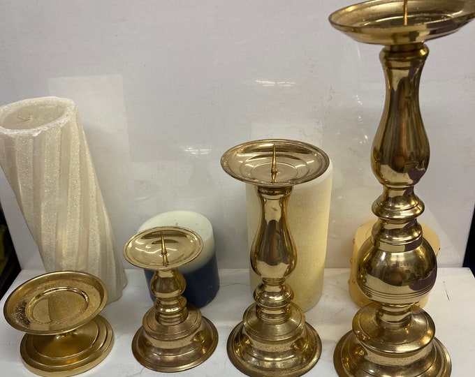 4  Solid Brass  Candle  Holders