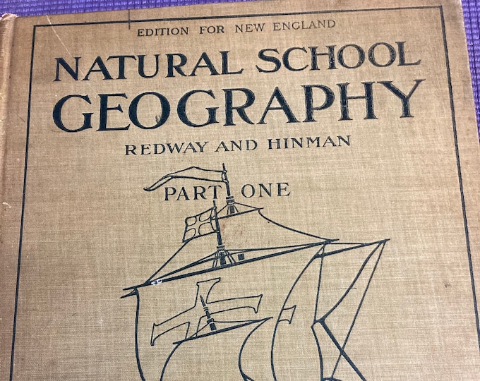 Antique Geography Textbooks, 1898 & 1933, School Books