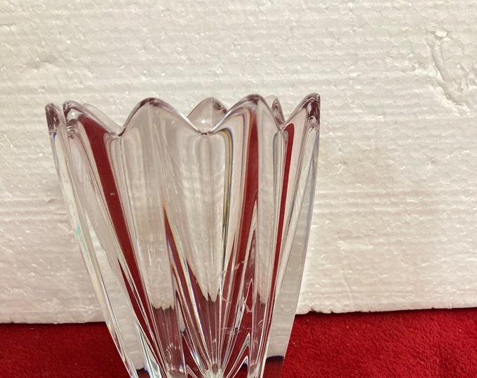 Orrefors Sweden  Lead Crystal Vase Tulip Top