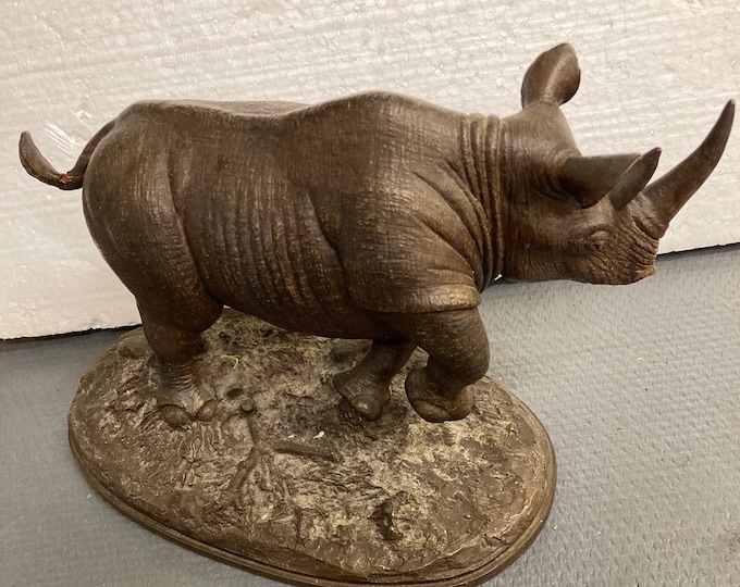 Title is On the Run, by Phil De Niro Rhino  in Cold Cast Bronze For The Danbury Mint