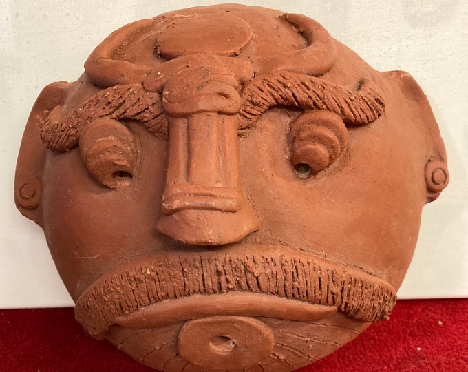Ceramic Clay Head Terracota Mask. Masque South America