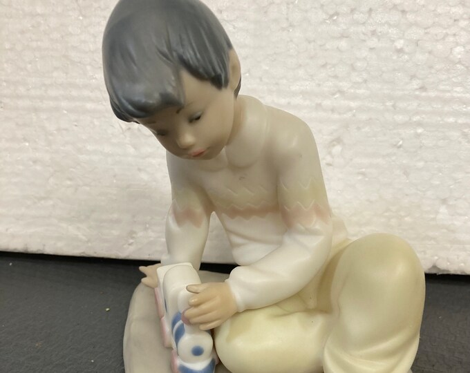 Golden Memories by Lladro Daisa Boy with Toy Train Express 1991 Figurine