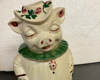 Shawnee Smiley Pig Vintage cookie jar by the Winnie company