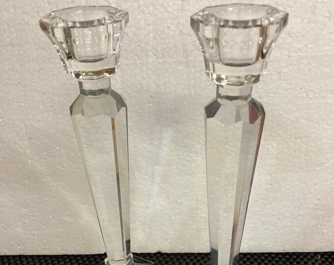 2 Pcs Crystal Candle Holder,First Quality   by Schonfeld Collection