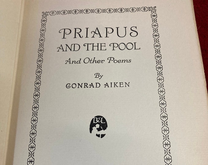 Priapus and the Pool, 1925 First Edition Poetry Book