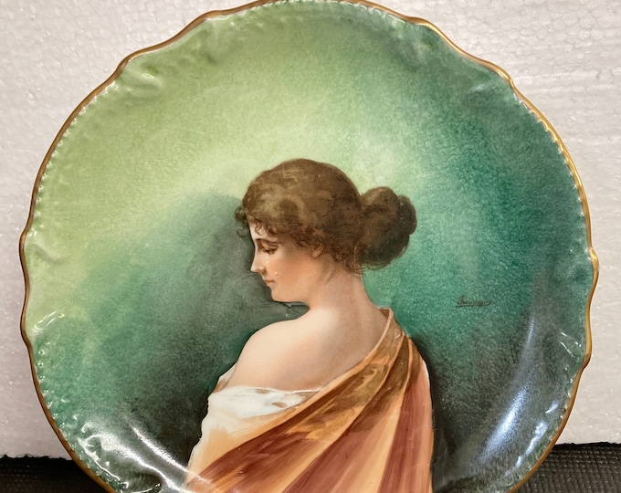 Antique LRL LIMOGES FRANCE Lazeyras Rosenfeld & Lehman Marie Puisaye  Art PlateE