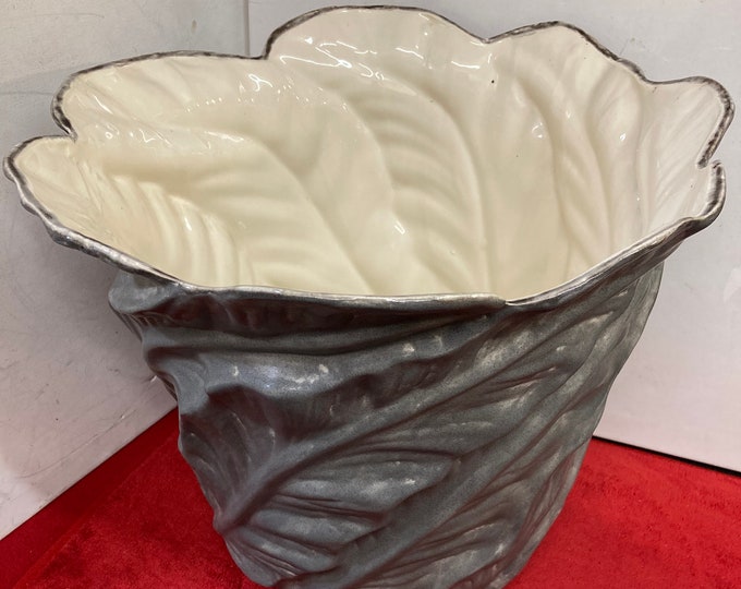 Vintage & Rare Art Deco  Glazed Ceramic VASE Cachepot Planter