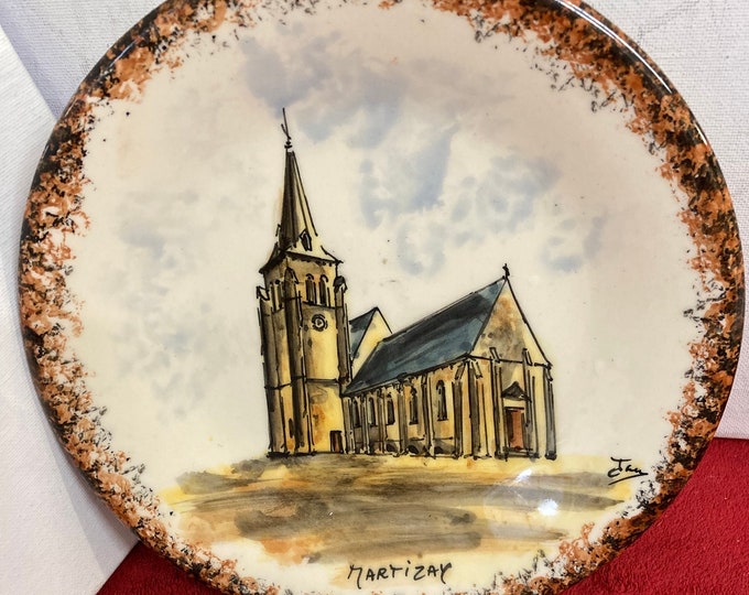 Antique  Hand Crafted/ Hand  Painted  Plate, Martizay , France