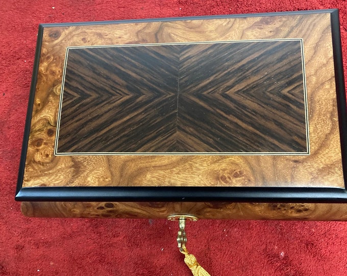 Vintage Italian Inlay Music Box: Swiss Movement, A.L. Webber