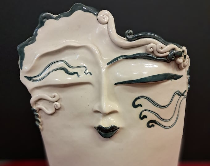 Ceramic Face Vase Art Work by JOD