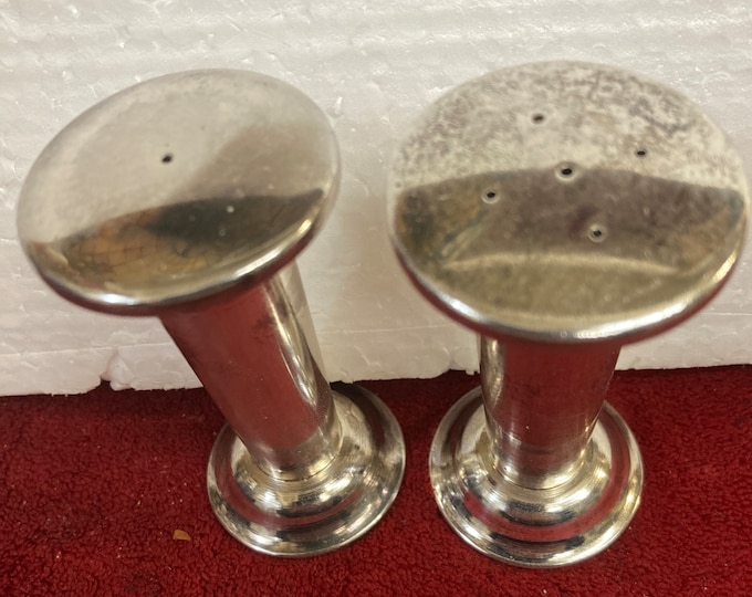 Swid Powell Shaker Salt & Pepper Silver Plated Italy 3"H Vintage