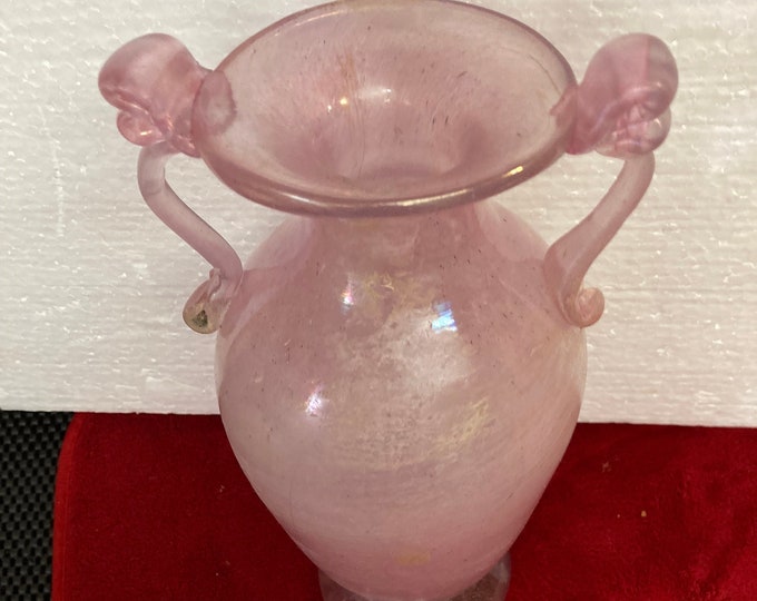 Art Deco Hand Blown Pink Glass Vase