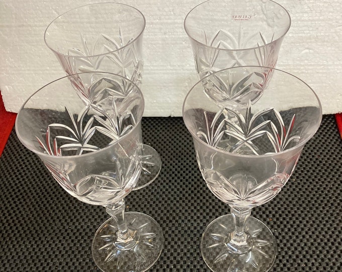 Set of 4 Signed Galway , Kylemore Wine Glasses - Retired