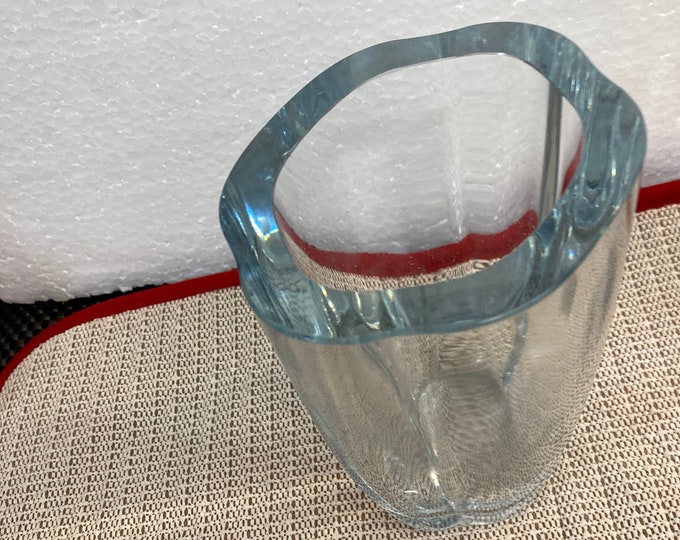 Strömbergshyttan Swedish Modern Heavy Glass Vase, Circa 1960s.