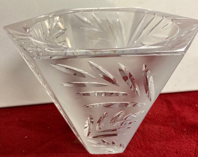 Heavy Crystal  Bowl Hexagonal Paneled Pattern