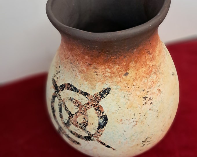 Hand Thrown Ceramic Art Pottery Vase: Signed Rustic Collectible